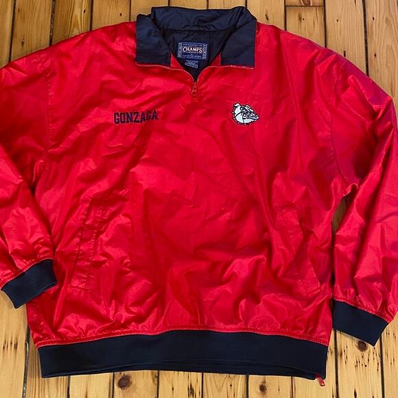 Vintage 1990s-Y2K Gonzaga Bulldogs Embroidered Lightweight Bomber Jacket Large - Picture 1 of 4